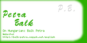 petra balk business card